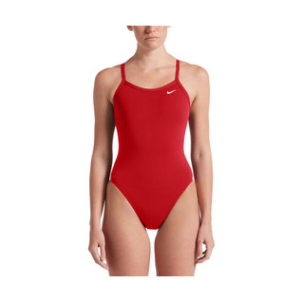 Nike Hydrastrong Red Solid Racerback One Piece